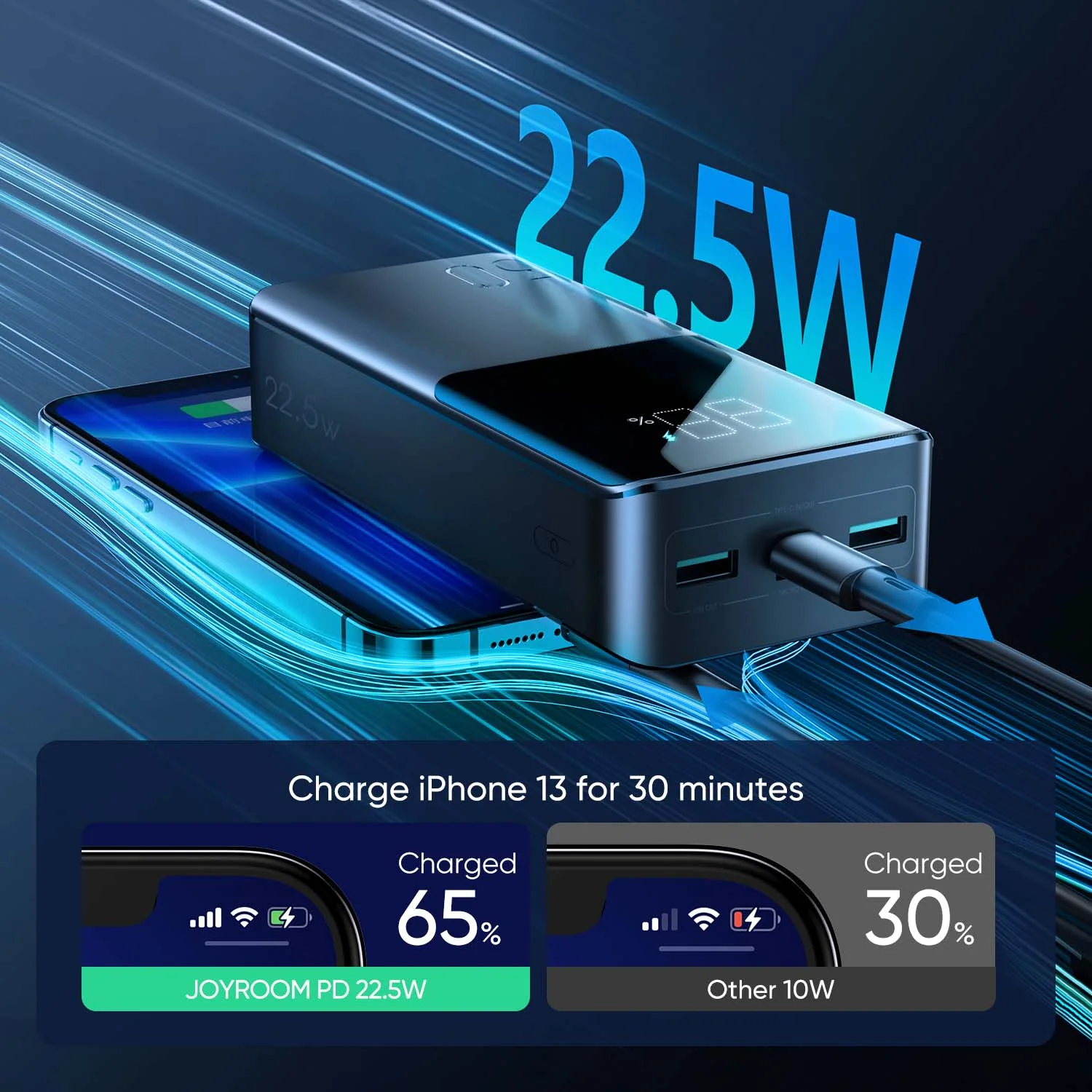 Joyroom Jr Qp193 30000Mah Power Bank 22 5W With Large Digital Display Joyroom Jr Qp193 30000Mah Power Bank 22 5W With Large Digital Display