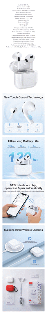 Joyroom Jr T03S Plus Wireless Bluetooth Earbuds 2