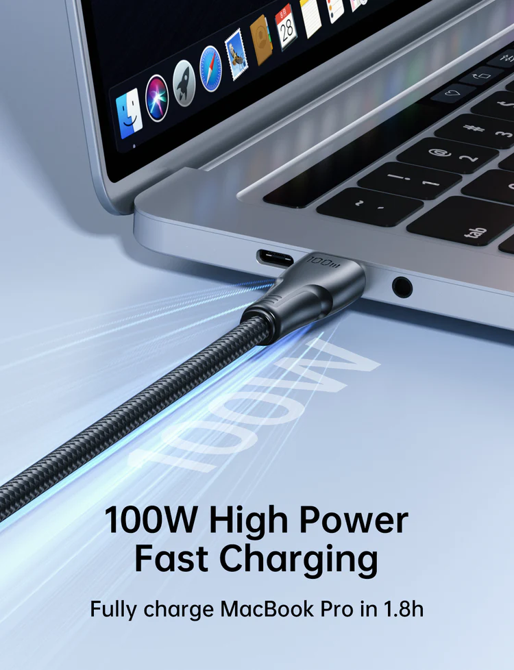 Joyroom S Cc100A11 Nylon Type C To Type C Cable 100W, 1 2M Joyroom S Cc100A11 Nylon Type C To Type C Cable 100W, 1 2M