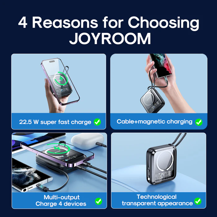 Joyroom Jr L007 Icyseries 22 5W, 10000Mah Magnetic Wireless Power Bank (Lightning Port) Joyroom Jr L007 Icyseries 22 5W, 10000Mah Magnetic Wireless Power Bank (Lightning Port)