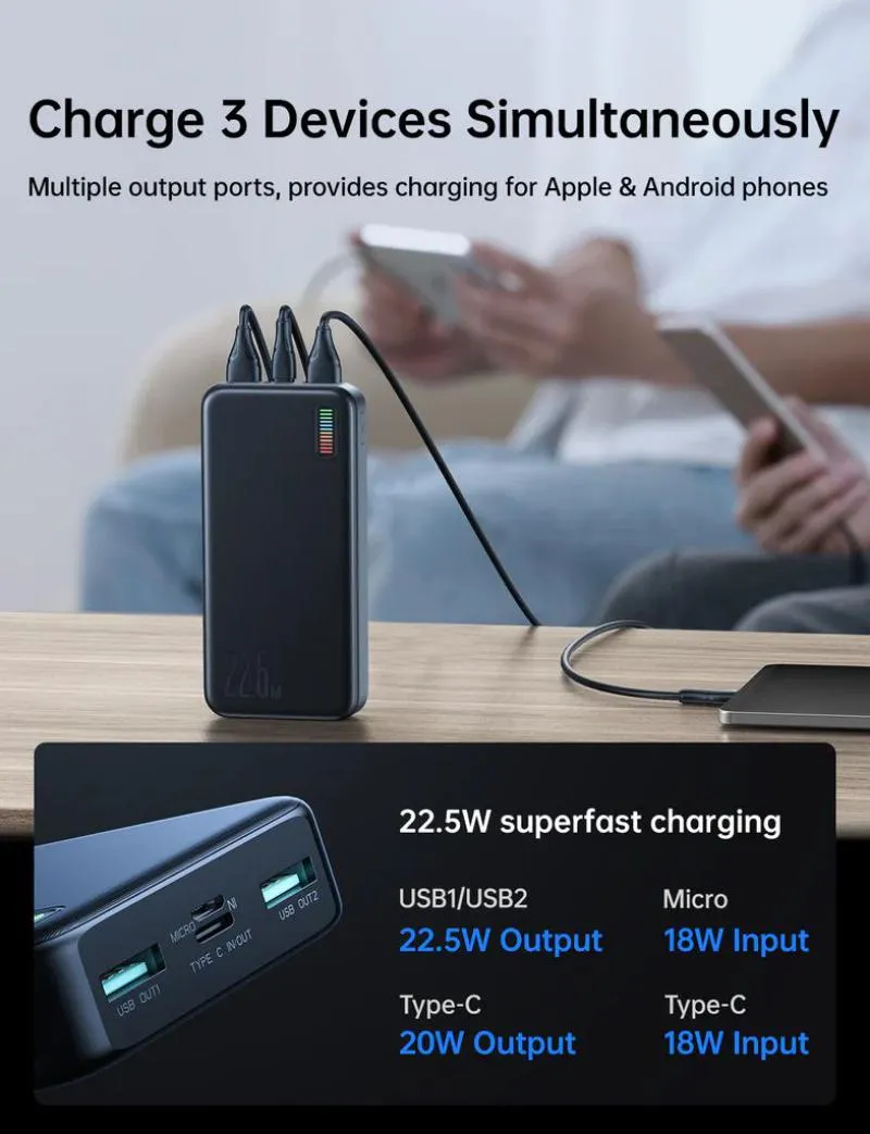 Joyroom Jr Qp195 20000Mah 22 5W Fast Charging Power Bank 2 Joyroom Jr Qp195 20000Mah 22 5W Fast Charging Power Bank 2