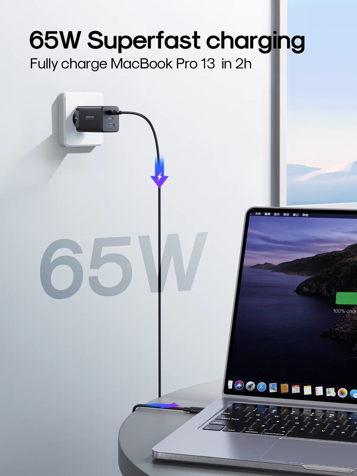 Joyroom Jr Tcg01 65W Fast Charger With 1 2M C To C Cable 1 Joyroom Jr Tcg01 65W Fast Charger With 1 2M C To C Cable 1