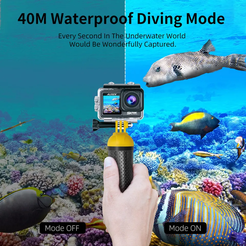 Ausek At S81Tr Waterproof Dual Display 5K Action Camera With Filter D Ausek At S81Tr Waterproof Dual Display 5K Action Camera With Filter D