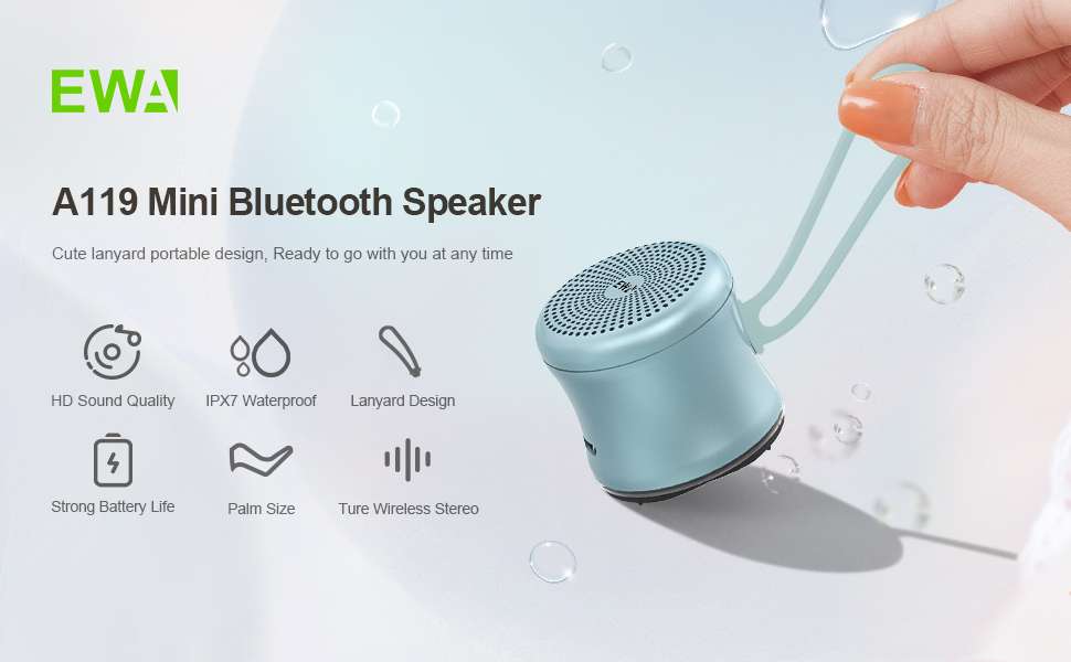 Ewa A119 Mini Bluetooth Speaker Blue T Ewa A119 Mini Bluetooth Speaker Blue T