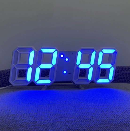 3D Led Digital Clock Glowing Decoration Wall Or Table Clock – Blue Led A 3D Led Digital Clock Glowing Decoration Wall Or Table Clock – Blue Led A