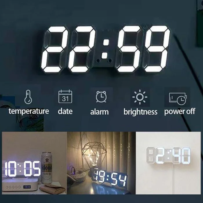 3D Led Digital Clock Glowing Decoration Wall Or Table Clock – Blue Led C 3D Led Digital Clock Glowing Decoration Wall Or Table Clock – Blue Led C