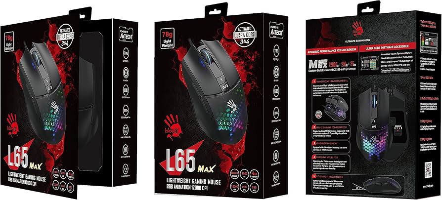 A4Tech Bloody L65 Max Honeycomb Lightweight Rgb Wired Gaming Mouse E A4Tech Bloody L65 Max Honeycomb Lightweight Rgb Wired Gaming Mouse E
