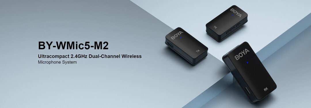 Boya By Wmic5 M2 Ultracompact 2 4Ghz Dual Channel Wireless Microphone System A Boya By Wmic5 M2 Ultracompact 2 4Ghz Dual Channel Wireless Microphone System A