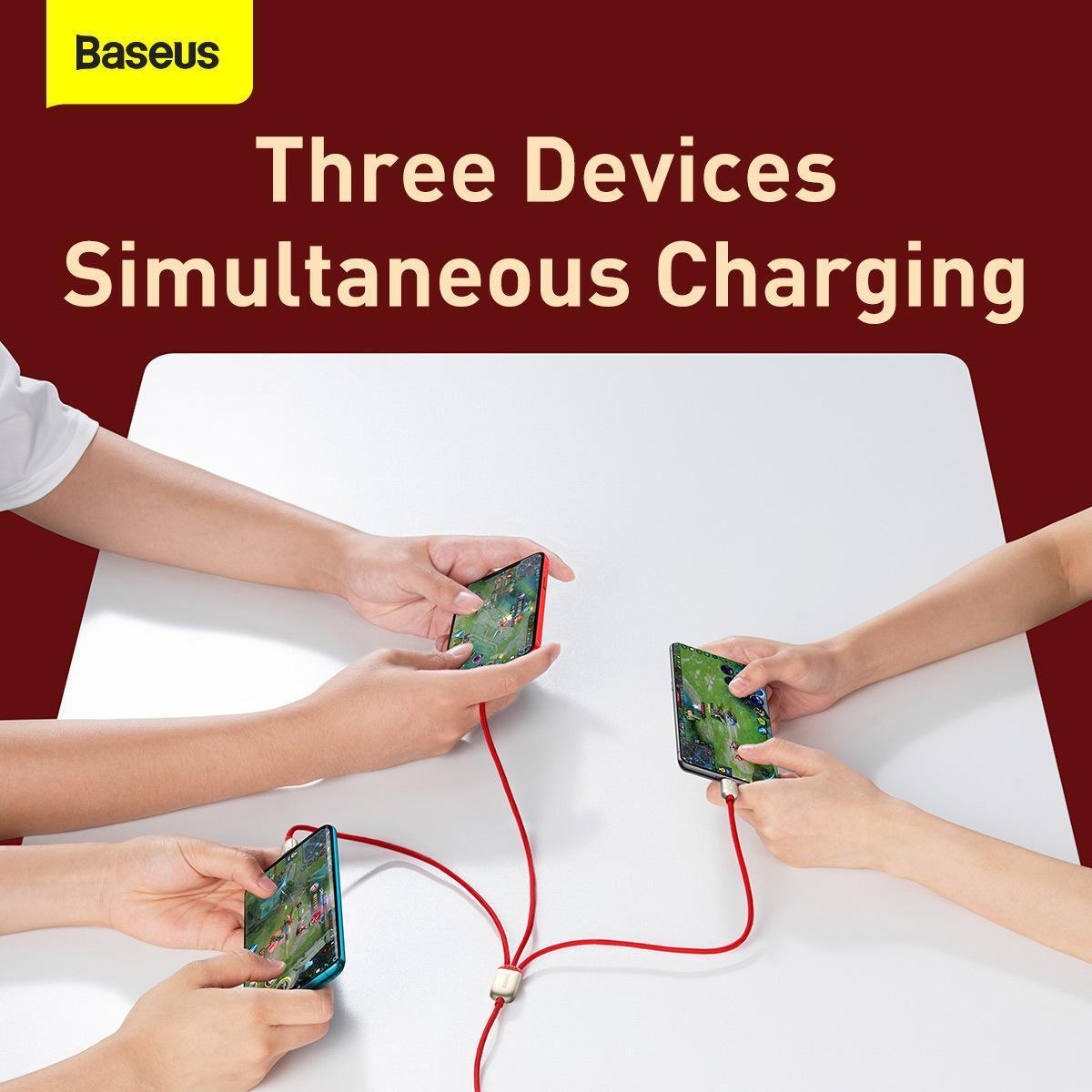 Baseus Casx010009 One For Three Data Cable Usb To M L C D Baseus Casx010009 One For Three Data Cable Usb To M L C D