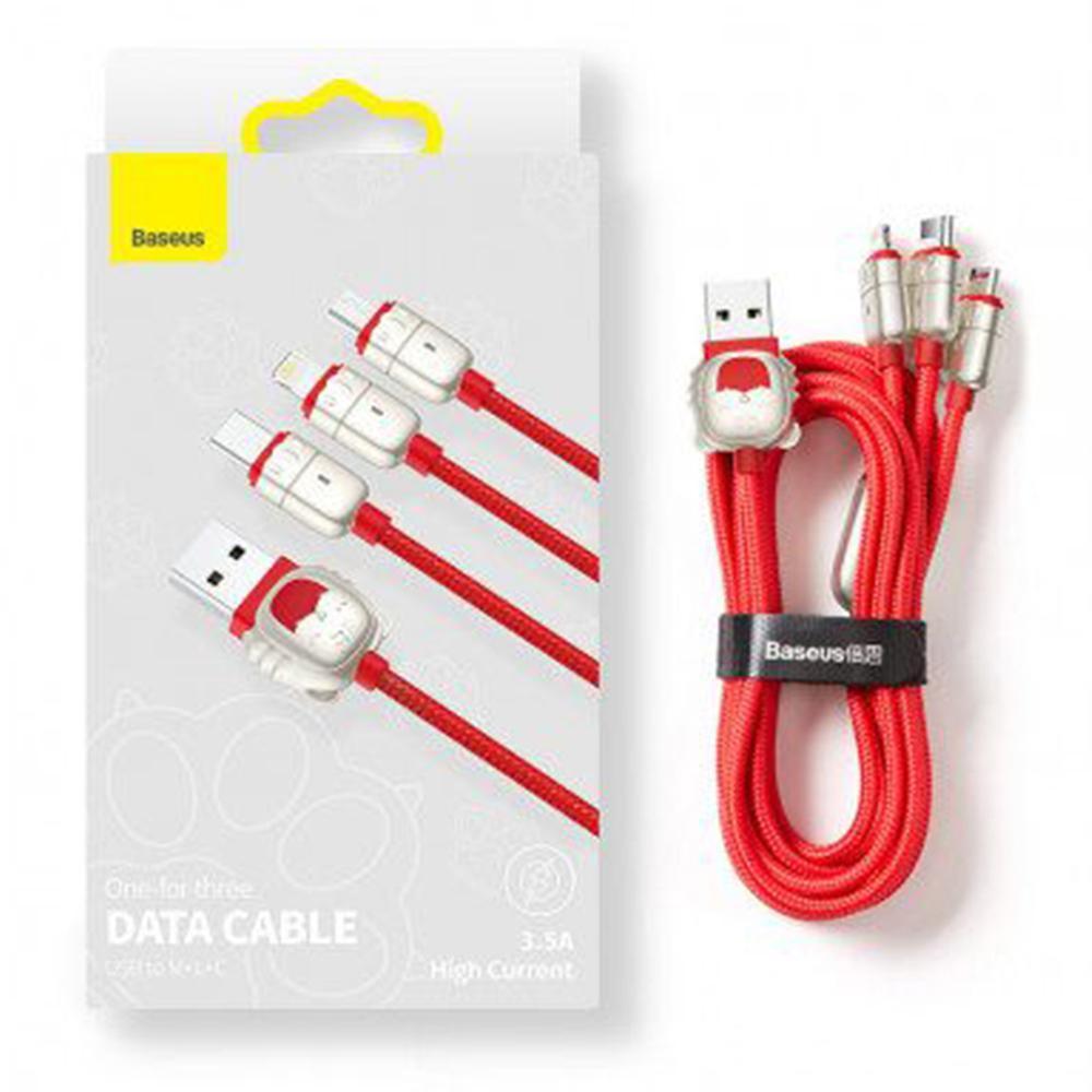 Baseus Casx010009 One For Three Data Cable Usb To M L C F Baseus Casx010009 One For Three Data Cable Usb To M L C F