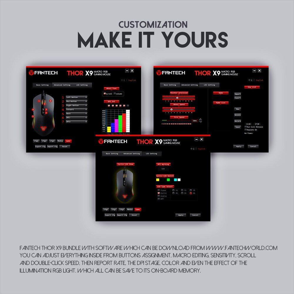 Fantech X9 Thor Macro Rgb Gaming Mouse E Fantech X9 Thor Macro Rgb Gaming Mouse E