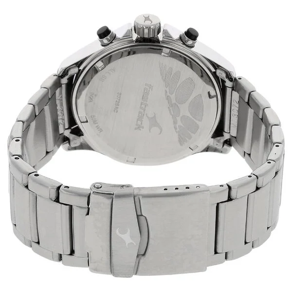 Fastrack Ns3072Sm01 Big Time Quartz Chronograph Dial Stainless Steel Strap Watch C Fastrack Ns3072Sm01 Big Time Quartz Chronograph Dial Stainless Steel Strap Watch C