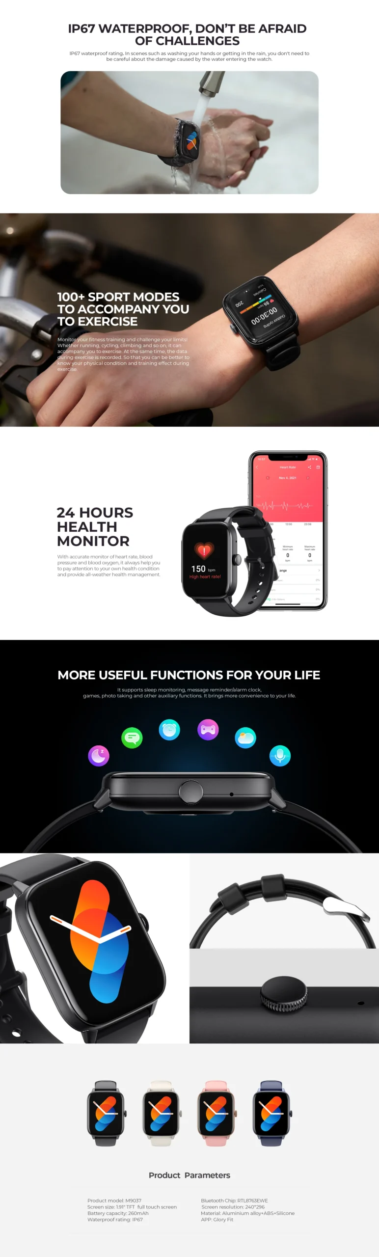 Havit M9037 Smart Watch Voice Assistant 9037 C Havit M9037 Smart Watch Voice Assistant 9037 C