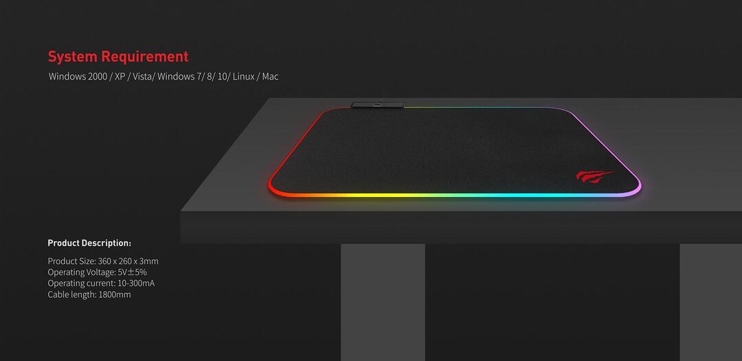 Havit Mp901 Rgb Gaming Black Mouse Pad D Havit Mp901 Rgb Gaming Black Mouse Pad D