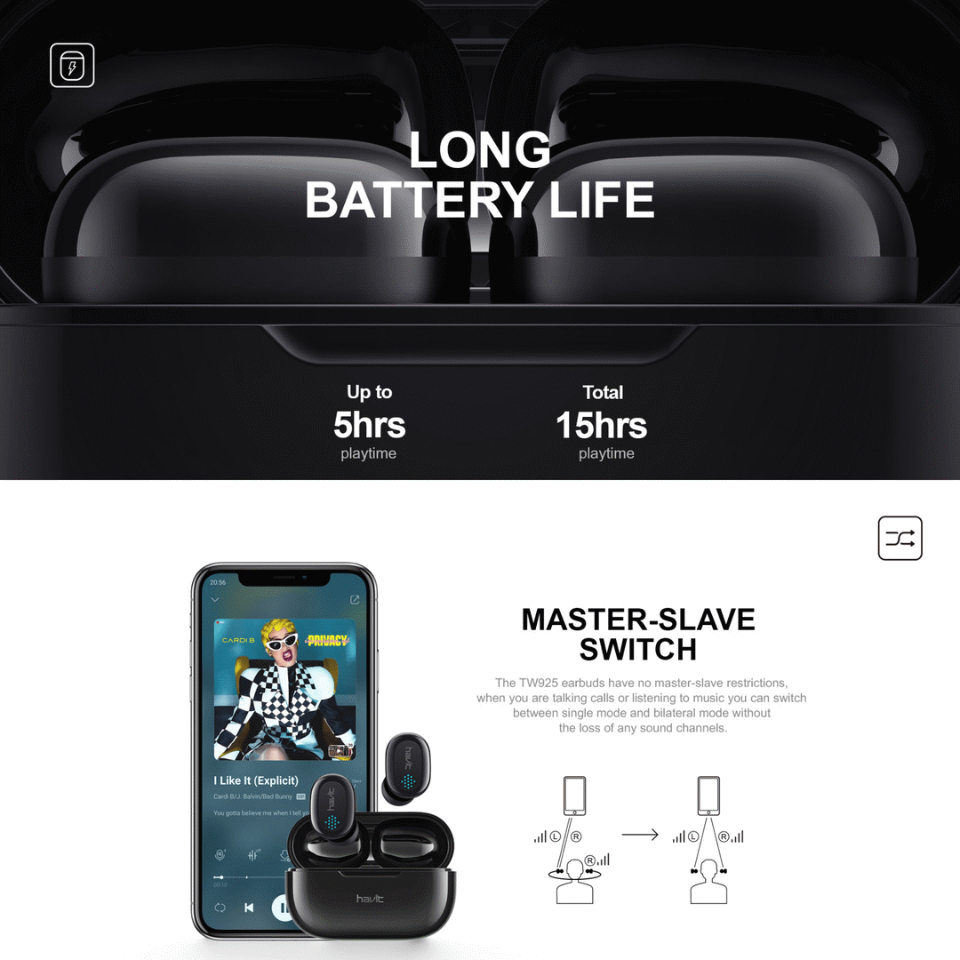 Havit Tw925 Bluetooth Earbuds D Havit Tw925 Bluetooth Earbuds D