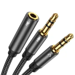 JoyRoom SY A05 Headphone female to 2 male Y splitter audio cable 0.2m