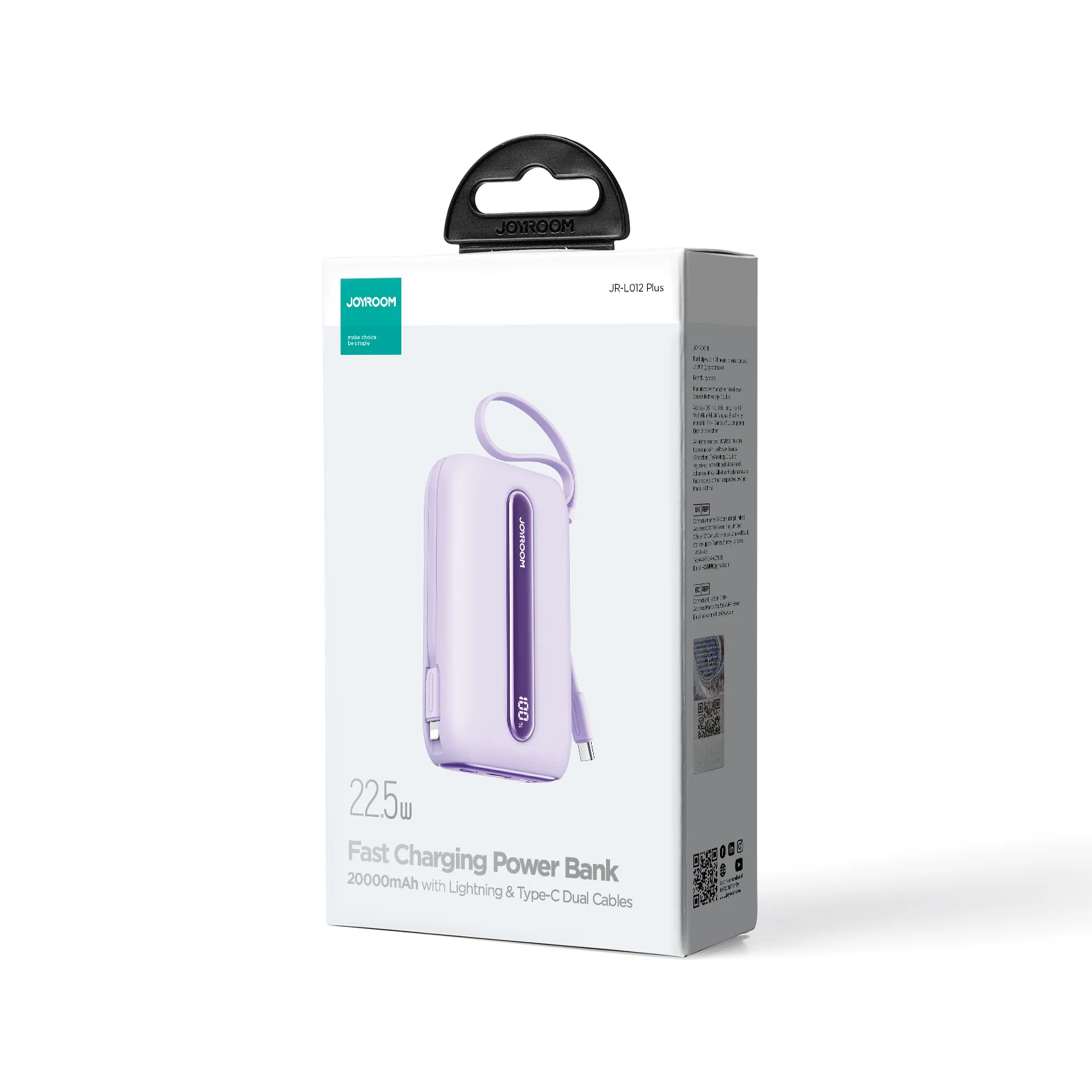 Joyroom Jr L012 Plus Colorful Series 22 5W Mini Power Bank With Dual Cables 20000Mah F Joyroom Jr L012 Plus Colorful Series 22 5W Mini Power Bank With Dual Cables 20000Mah F