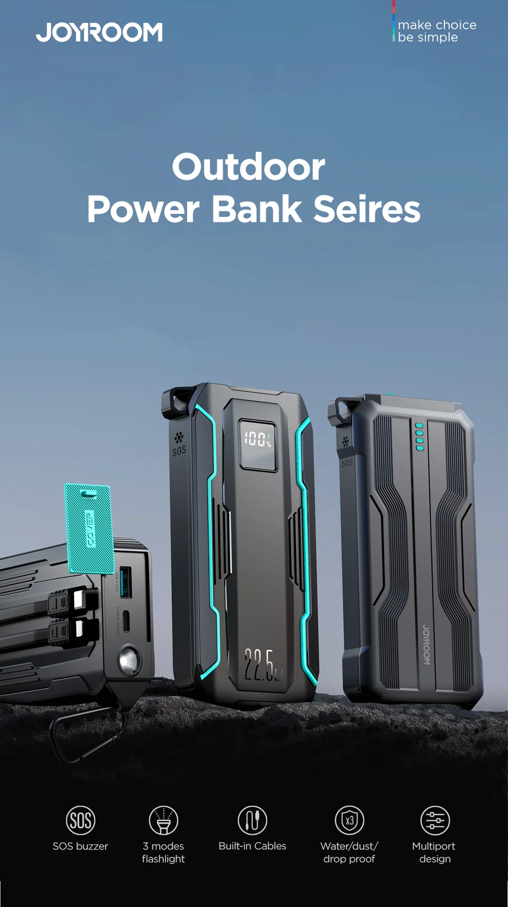 Joyroom Jr L018 22 5W 20000Mah Power Bank With Dual Cables D Joyroom Jr L018 22 5W 20000Mah Power Bank With Dual Cables D