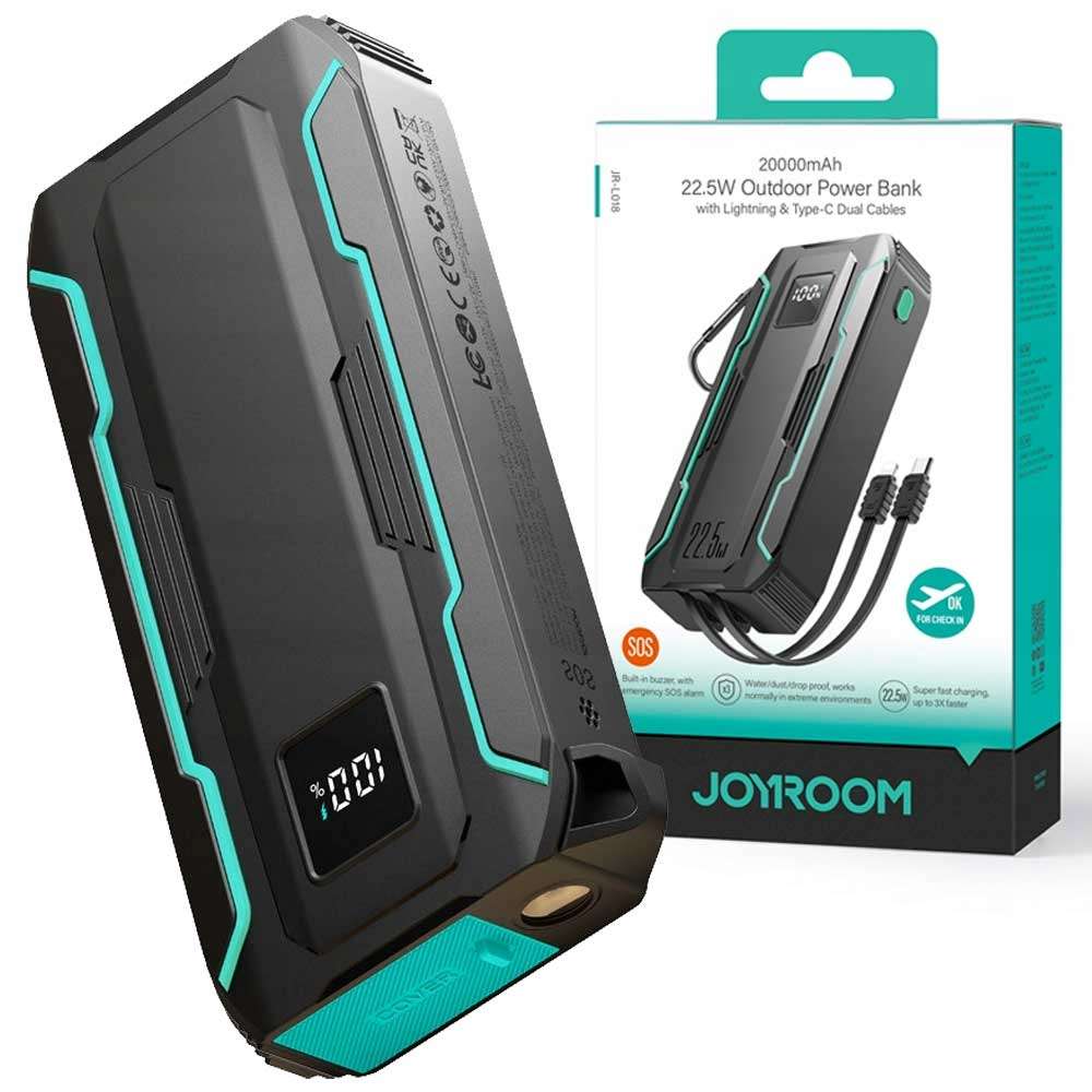 Joyroom Jr L018 22 5W 20000Mah Power Bank With Dual Cables F Joyroom Jr L018 22 5W 20000Mah Power Bank With Dual Cables F
