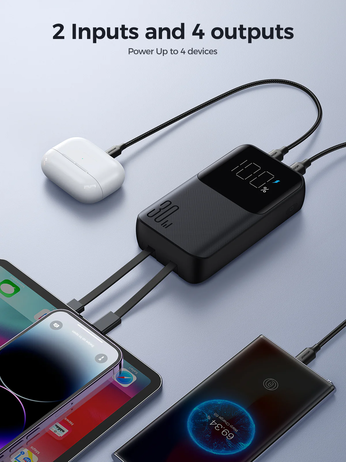 Joyroom Jr Pbc07 30W Mini 20000Mah Power Bank With Dual Cables E Joyroom Jr Pbc07 30W Mini 20000Mah Power Bank With Dual Cables E