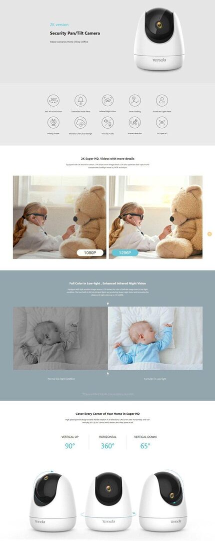 Tenda Cp6 2K Security Pan Tilt Camera B Tenda Cp6 2K Security Pan Tilt Camera B