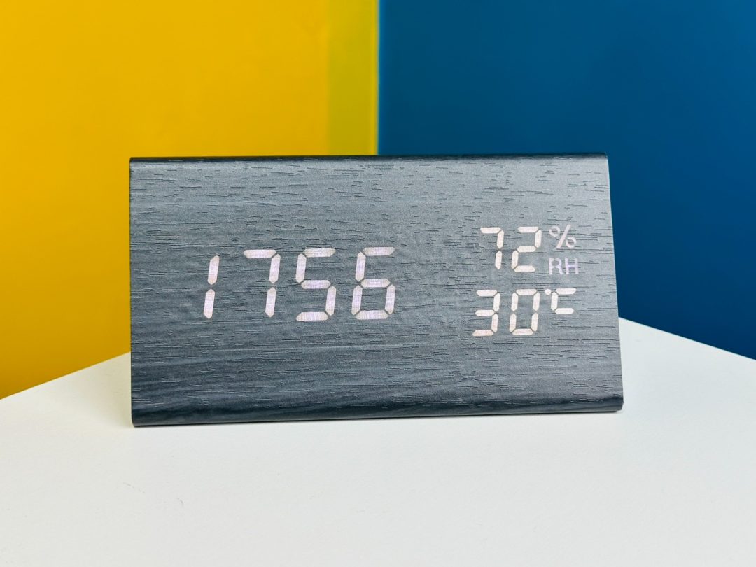 Triangle Wooden Style Digital Led Clock Aaa