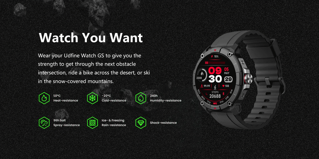 Udfine Watch Gs 1 38″ Hd Display Bluetooth Calling Alexa With Gps Smartwatch B