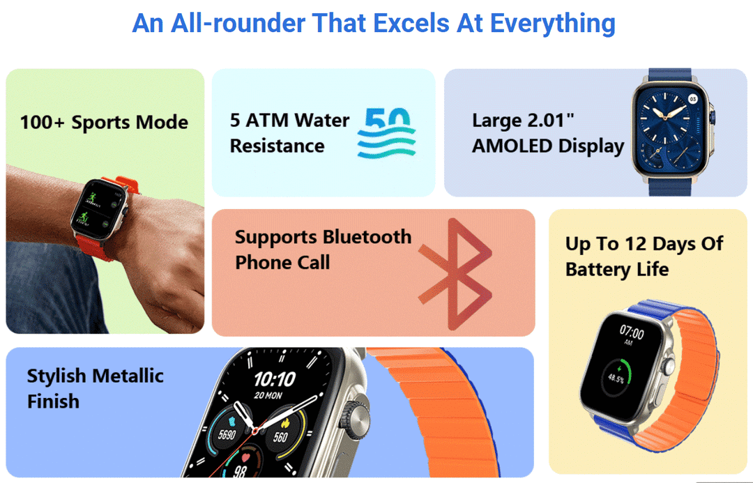 Udfine Watch Gear Bluetooth Calling Smartwatch E