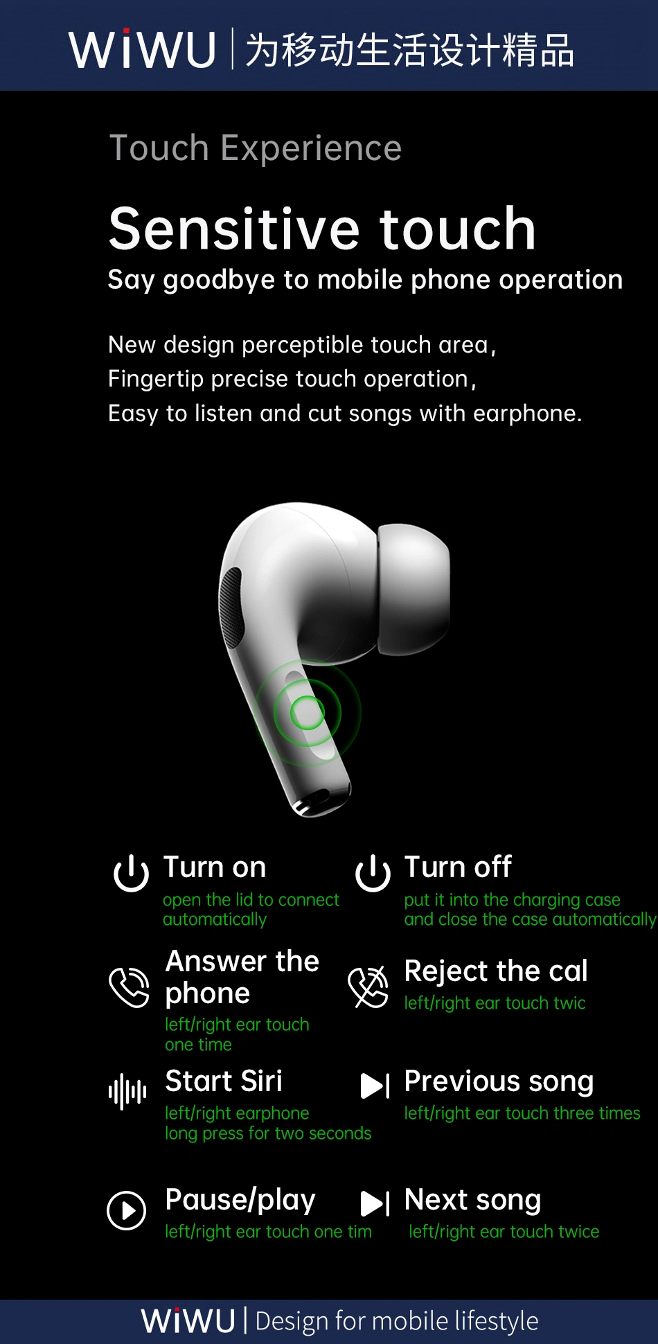 Wiwu Airbuds Pro 2 Wireless Earbuds With Super Anc (Gen 2) D Wiwu Airbuds Pro 2 Wireless Earbuds With Super Anc (Gen 2) D