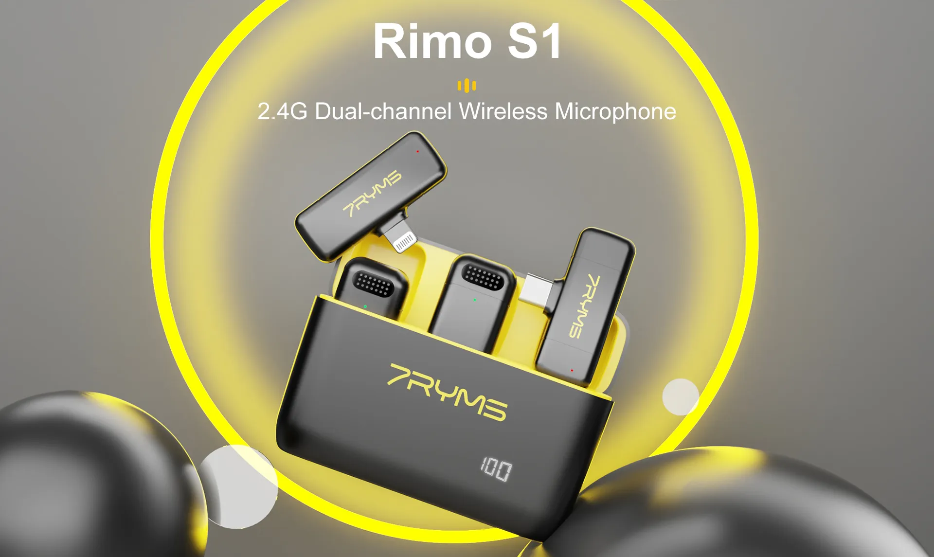 7Ryms Rimo S1 Uc Wireless Lavalier Microphone For Usb C Phone A 7Ryms Rimo S1 Uc Wireless Lavalier Microphone For Usb C Phone A