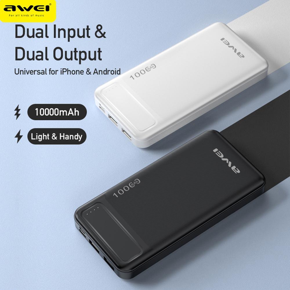 Awei P5K 10000Mah Fast Charging Power Bank B Awei P5K 10000Mah Fast Charging Power Bank B