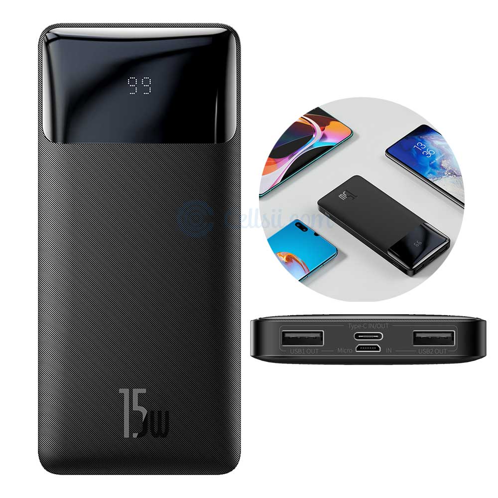 Baseus Bipow 15W 10000Mah Digital Display Power Bank D Baseus Bipow 15W 10000Mah Digital Display Power Bank D