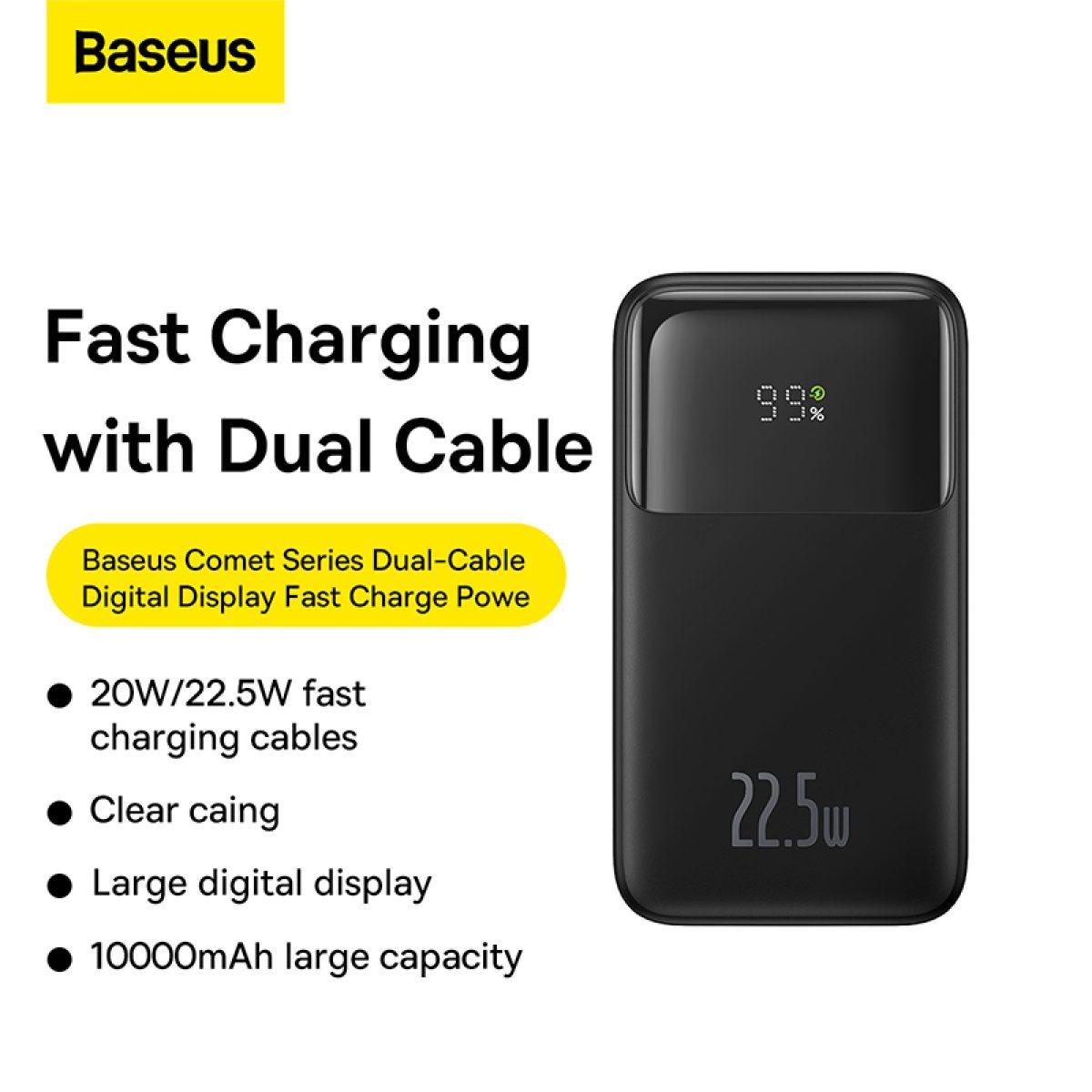 Baseus Power Bank 20000Mah 22 5W Built In Lightning &Amp; Type C Cable Comet Series Digital Display Fast Charge Power Bank D Baseus Power Bank 20000Mah 22 5W Built In Lightning &Amp; Type C Cable Comet Series Digital Display Fast Charge Power Bank D
