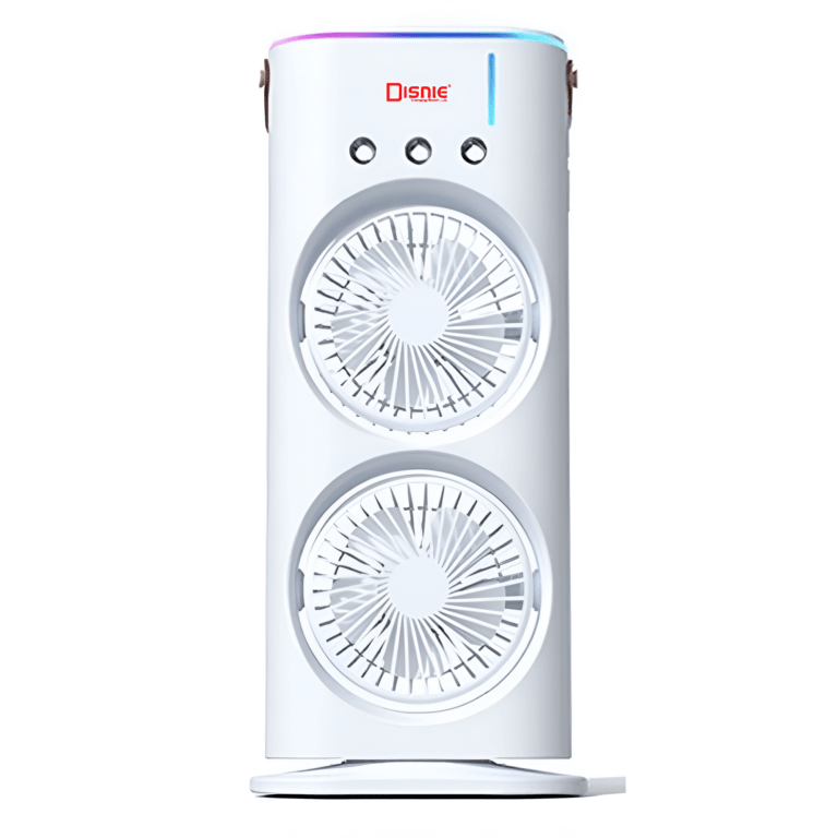 Disnie Drmf 63Usb Rechargeable Double Head Portable Mini Air Cooling Mist Fan With Remote