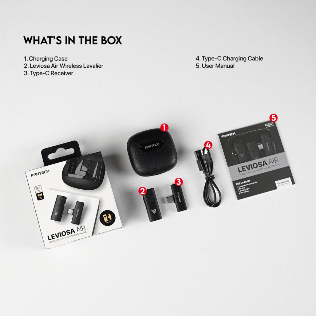 Fantech Leviosa Air Wmv11C Wireless Microphone For Type C Devices (Single Mic) B Fantech Leviosa Air Wmv11C Wireless Microphone For Type C Devices (Single Mic) B
