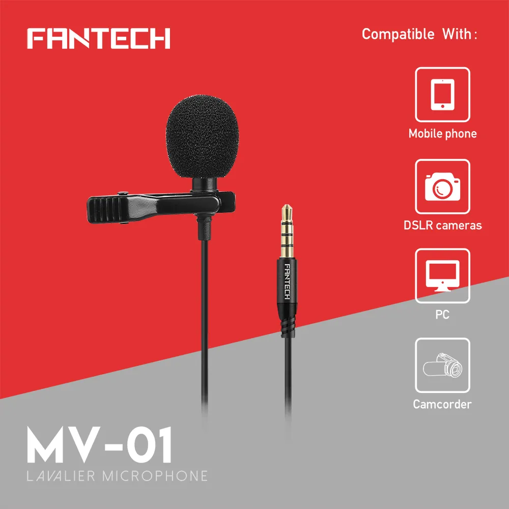 Fantech Mv01 Wired Professional Lavalier Microphone A Fantech Mv01 Wired Professional Lavalier Microphone A