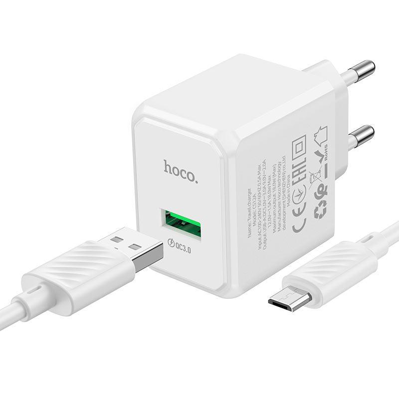 Hoco Cs12A Charger Adapter With Type C Cable D Hoco Cs12A Charger Adapter With Type C Cable D