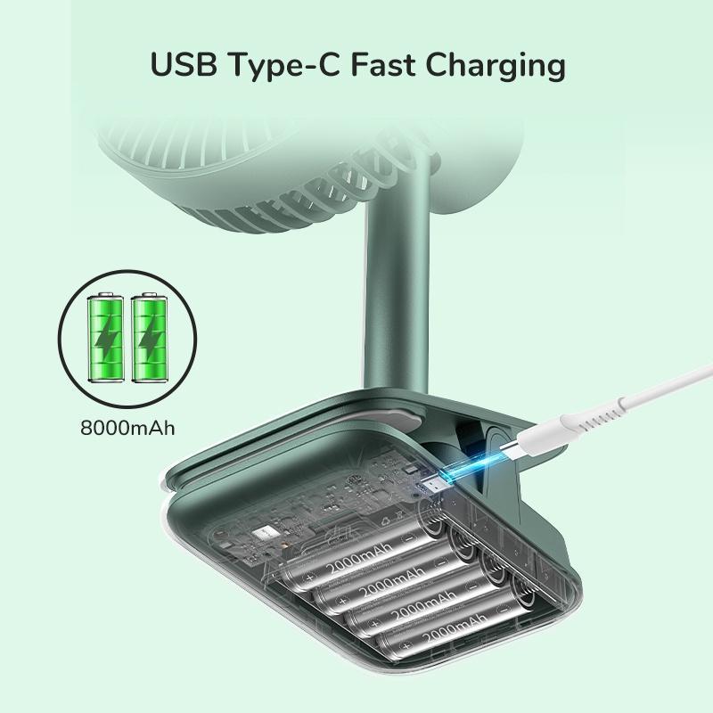 Jisulife Fa13R Clip Fan Auto Oscillating Clip On Fan 8000Mah B Jisulife Fa13R Clip Fan Auto Oscillating Clip On Fan 8000Mah B