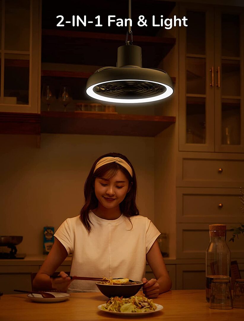 Jisulife Fa17 Outdoor Led Ceiling Fan With Long Tripod Stand F