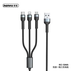 Remax RC 124th Jany Series 3 in 1 1.2M 3.1A Braided Data Cable a