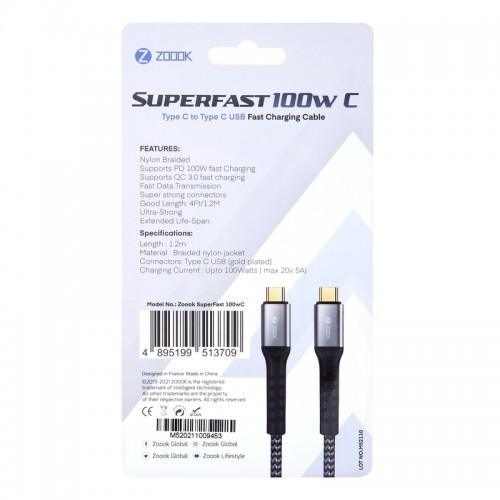 Zoook Superfast 100W C Usb Type C To Type C Fast Charging Cable C Zoook Superfast 100W C Usb Type C To Type C Fast Charging Cable C