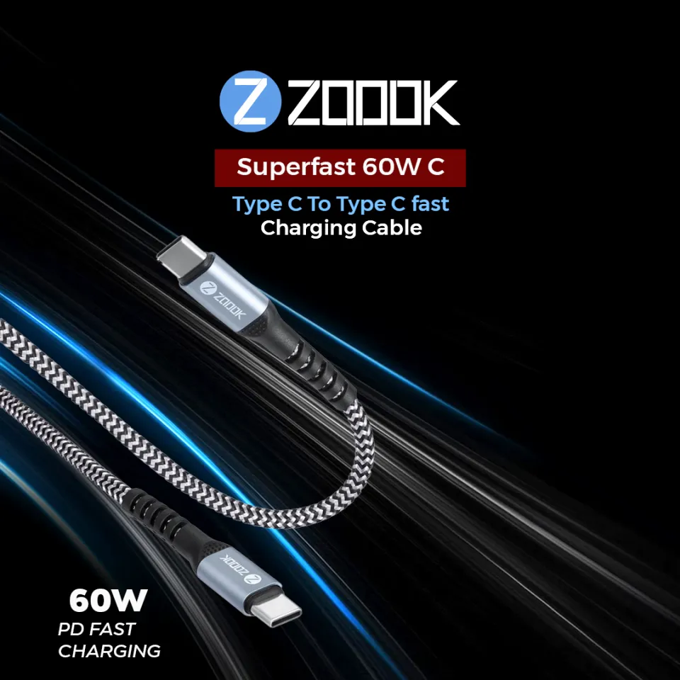 Zoook Superfast 60W C Usb Type C To Type C Fast Charging Cable A Zoook Superfast 60W C Usb Type C To Type C Fast Charging Cable A