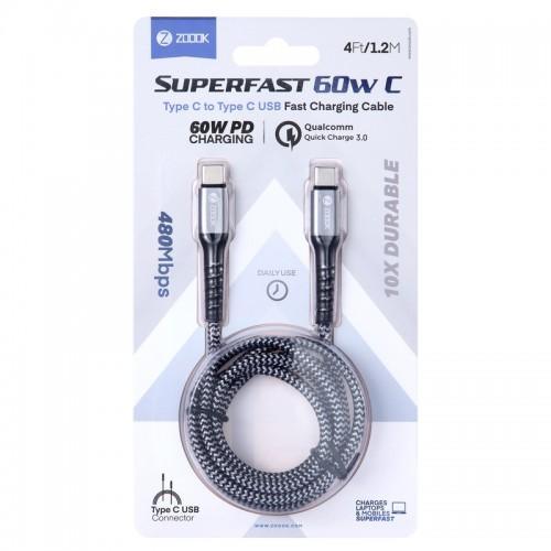 Zoook Superfast 60W C Usb Type C To Type C Fast Charging Cable C Zoook Superfast 60W C Usb Type C To Type C Fast Charging Cable C