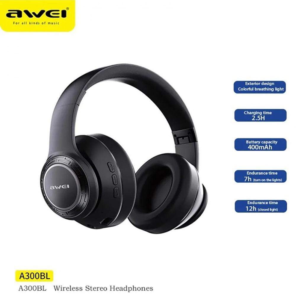 Awei A300Bl Wireless Headphone With Led Lighting Earphone C Awei A300Bl Wireless Headphone With Led Lighting Earphone C