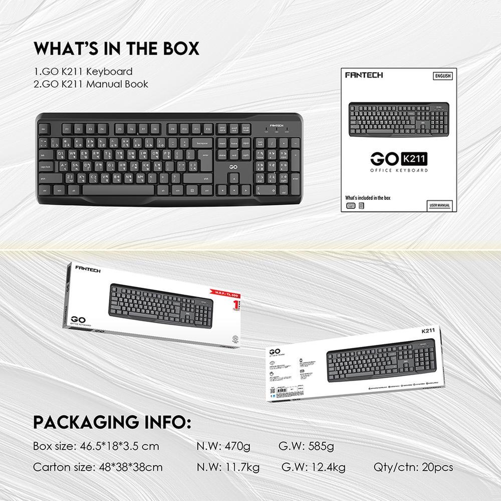 Fantech Go K211 Bangla Keyboard C Fantech Go K211 Bangla Keyboard C