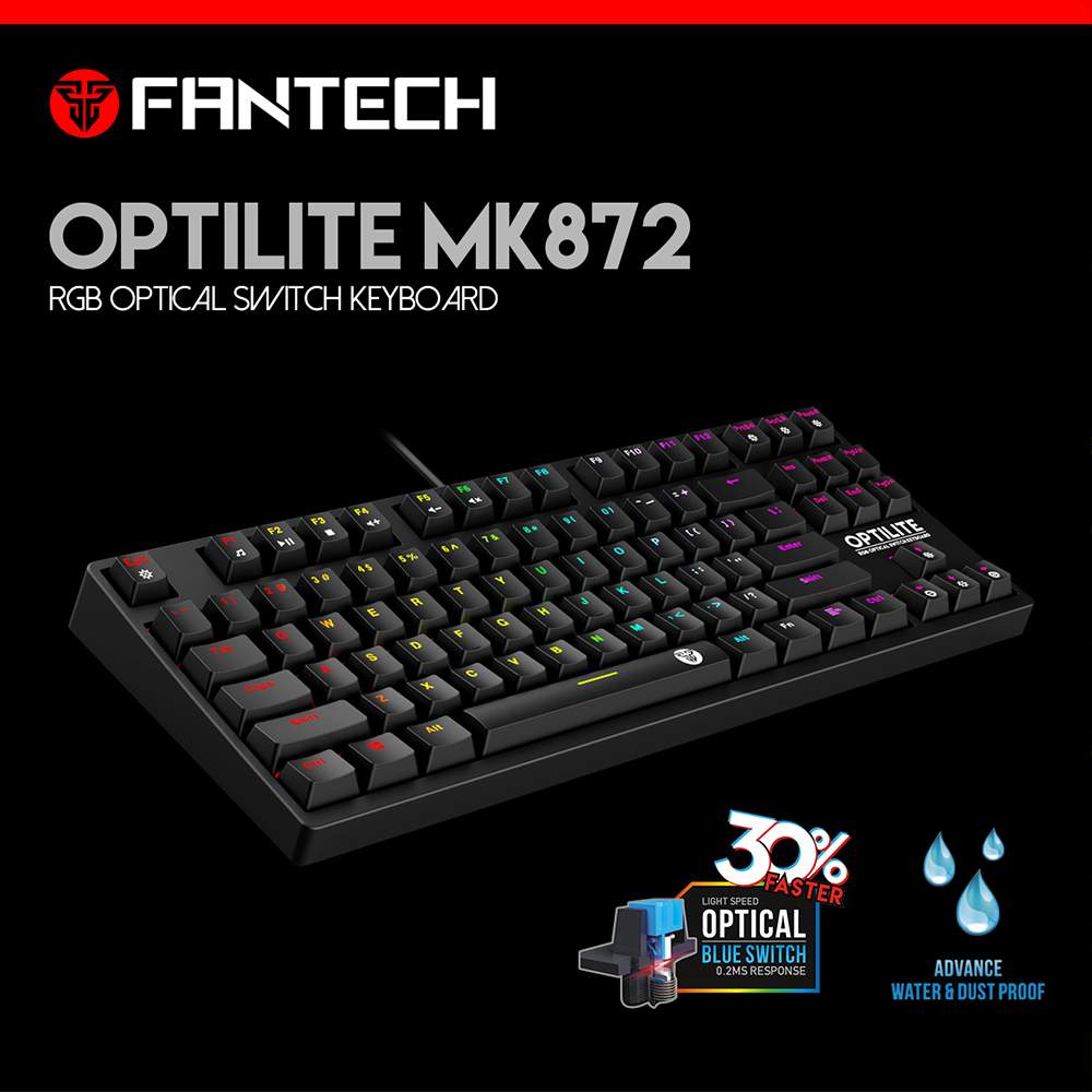 Fantech Mk872 Optilite Rgb Wired Mechanical Gaming Keyboard A Fantech Mk872 Optilite Rgb Wired Mechanical Gaming Keyboard A