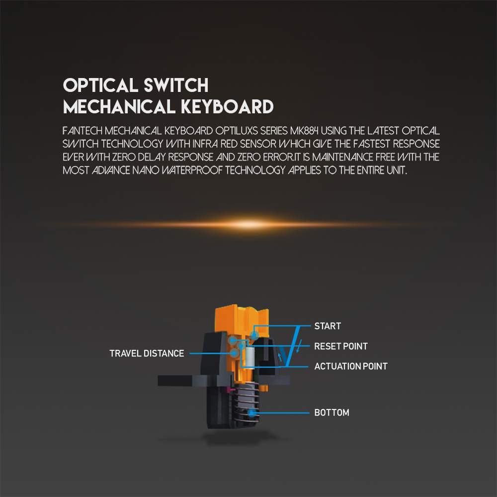 Fantech Mk884 Optiluxs Rgb Wired Mechanical Gaming Keyboard D