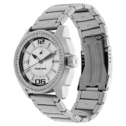 Fastrack NR3089SM01 Quartz Analog Silver Dial Metal Strap Watch for Guys