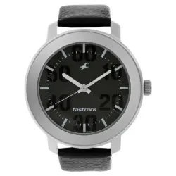 Fastrack NR3121SL02 Quartz Analog Grey Dial Leather Strap Watch