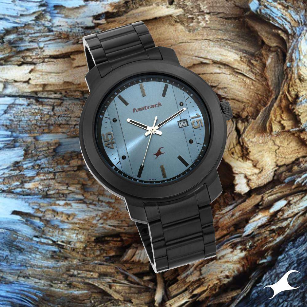 Fastrack Nr3246Nm01 Bare Basics Quartz Analog Blue Dial Stainless Steel Strap Watch A Fastrack Nr3246Nm01 Bare Basics Quartz Analog Blue Dial Stainless Steel Strap Watch A